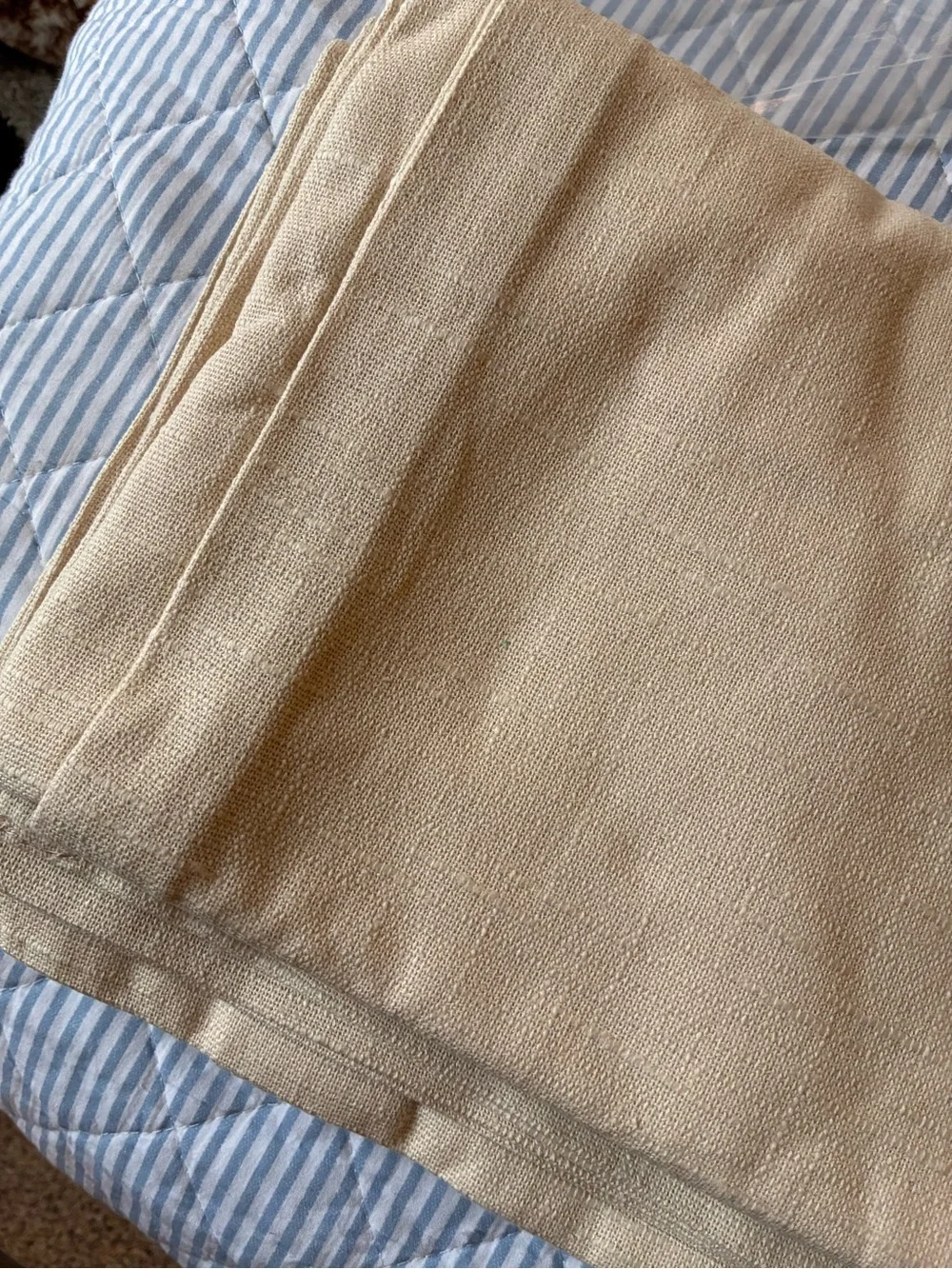 Quince Cotton Slub Room Darkening Curtain Panel- Cream